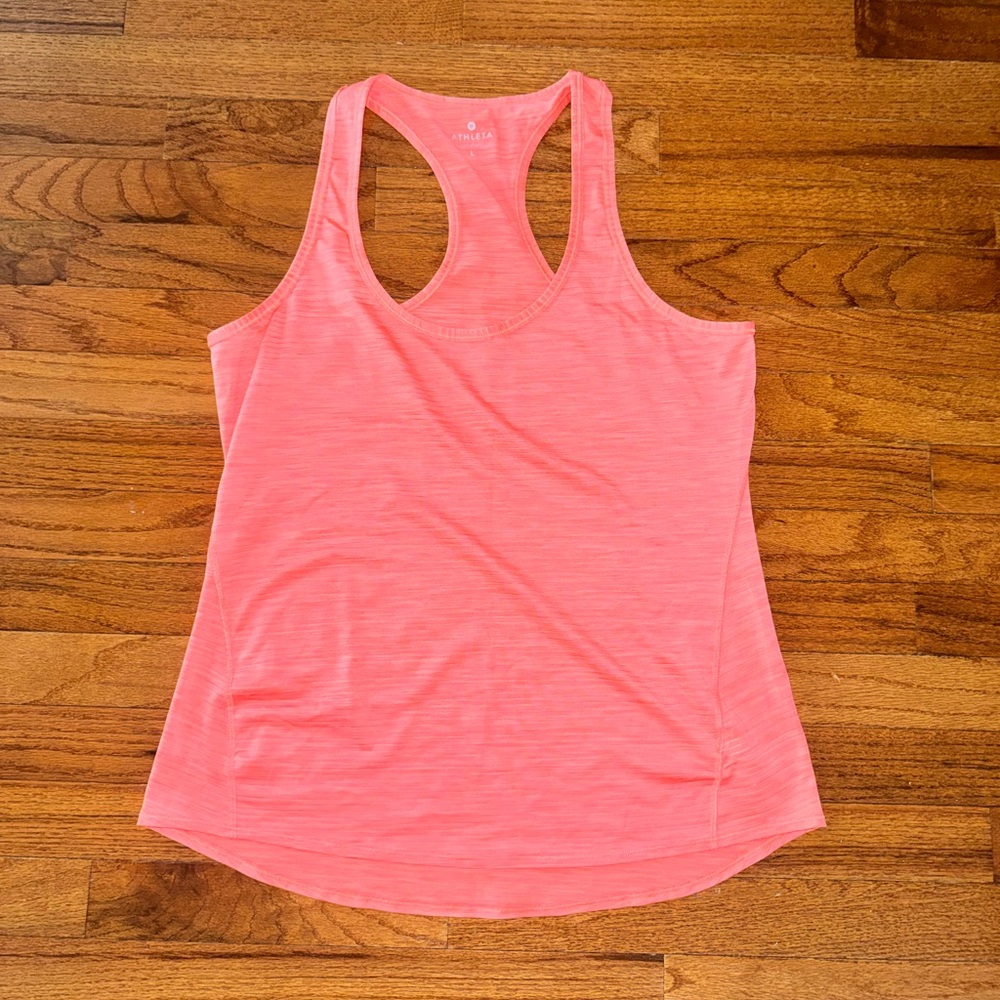 Athleta Coral/Peach Racerback Performance Tank